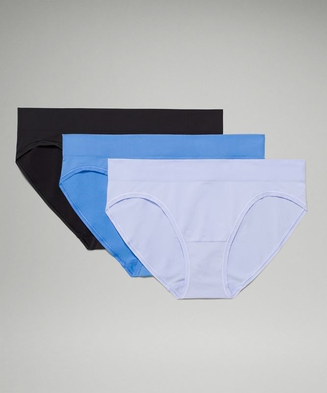 Lululemon Seamless Mid-Rise Bikini Underwear 3 Pack Underkläder Dam Svarta Blå Lavendel | XSNM-41953