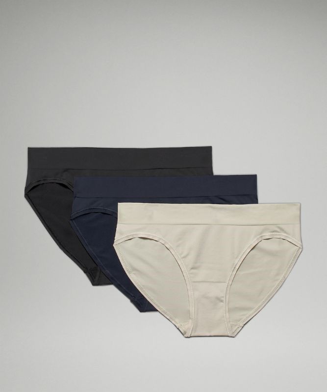 Lululemon Seamless Mid-Rise Bikini Underwear Underkläder Dam Svarta Marinblå Ljusolivgröna | AFHM-03852