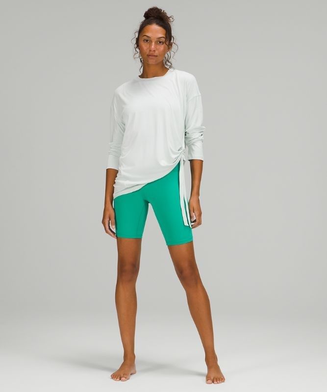 Lululemon Side Cinch Long Sleeve Crew Blast Dam Ocean Air | HGMY-36408