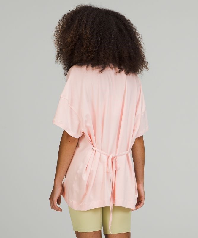 Lululemon Side Tie V-Neck T-Shirt Blast Dam Rosa Vita | AUDY-73910