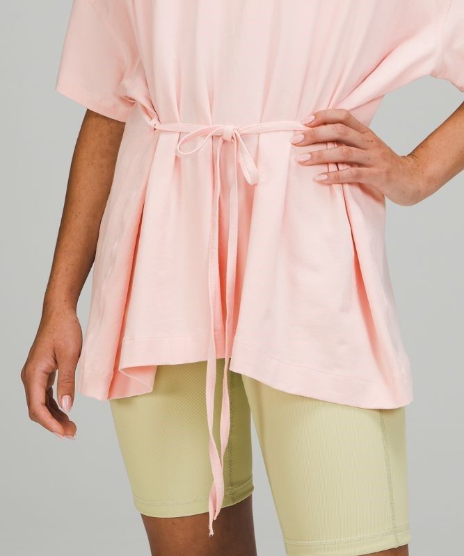 Lululemon Side Tie V-Neck T-Shirt Blast Dam Rosa Vita | AUDY-73910