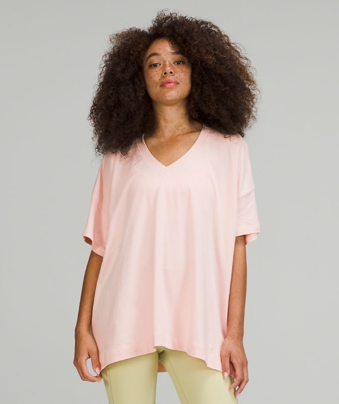 Lululemon Side Tie V-Neck T-Shirt Blast Dam Rosa Vita | AUDY-73910