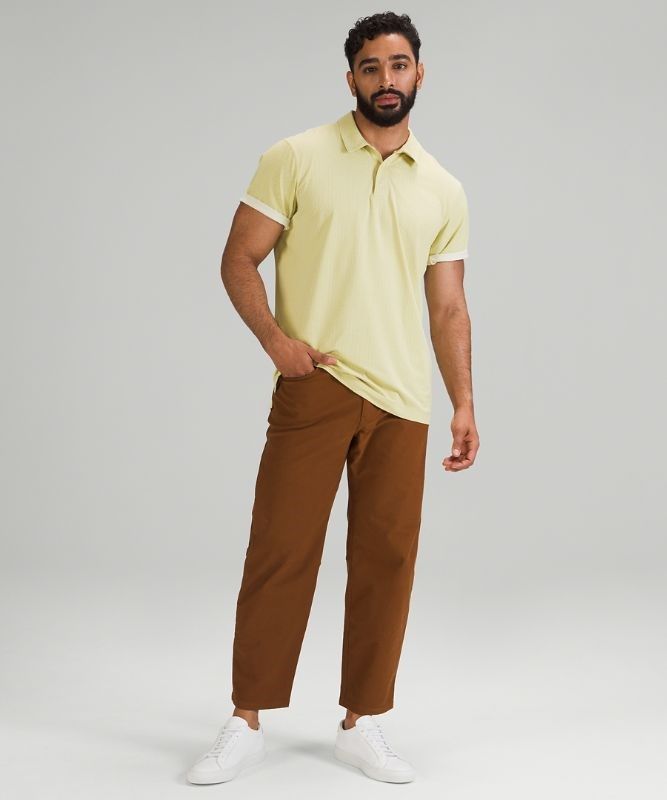 Lululemon Snap Front Performance Polo SS Blast Herr Vita Gröna | RSXJ-26578