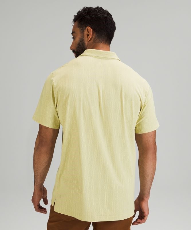 Lululemon Snap Front Performance Polo SS Blast Herr Vita Gröna | RSXJ-26578