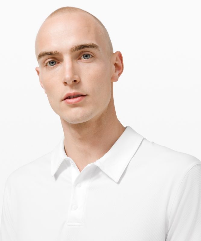 Lululemon Snap Front Performance Short Sleeve Polo Shirt Blast Herr Vita | WCBM-72509