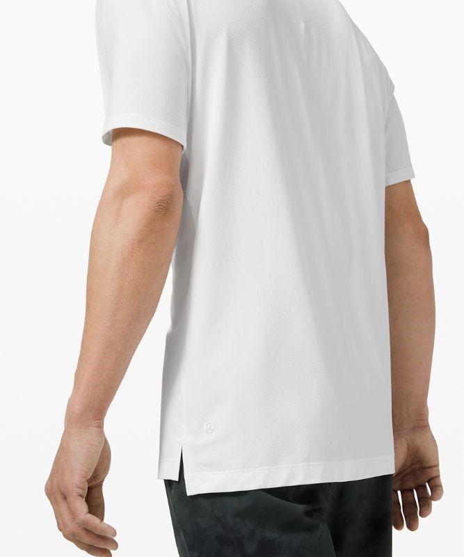 Lululemon Snap Front Performance Short Sleeve Polo Shirt Blast Herr Vita | WCBM-72509