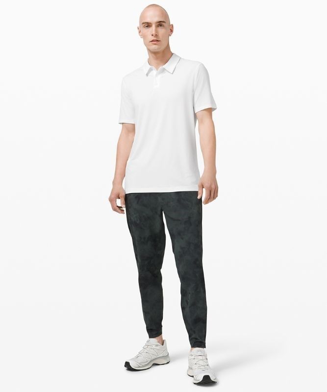 Lululemon Snap Front Performance Short Sleeve Polo Shirt Blast Herr Vita | WCBM-72509