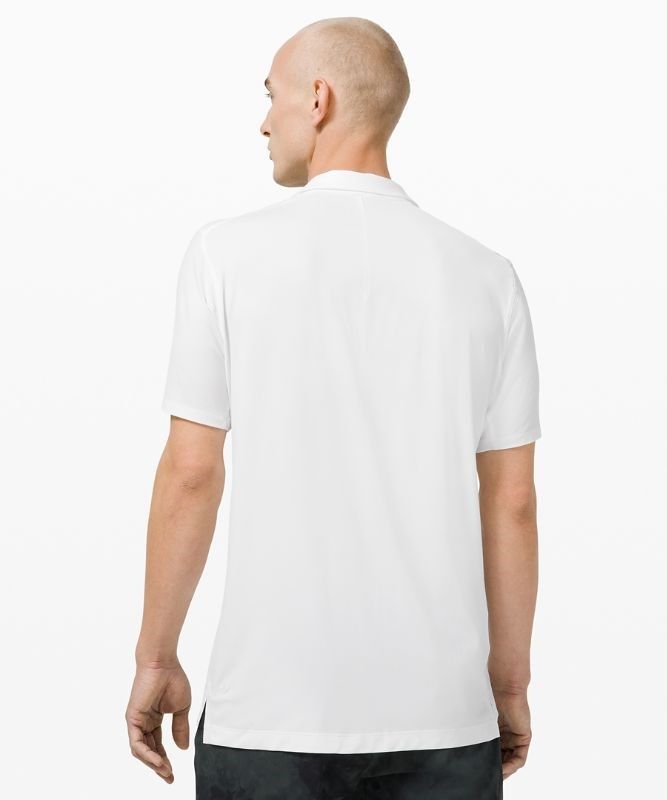 Lululemon Snap Front Performance Short Sleeve Polo Shirt Blast Herr Vita | WCBM-72509