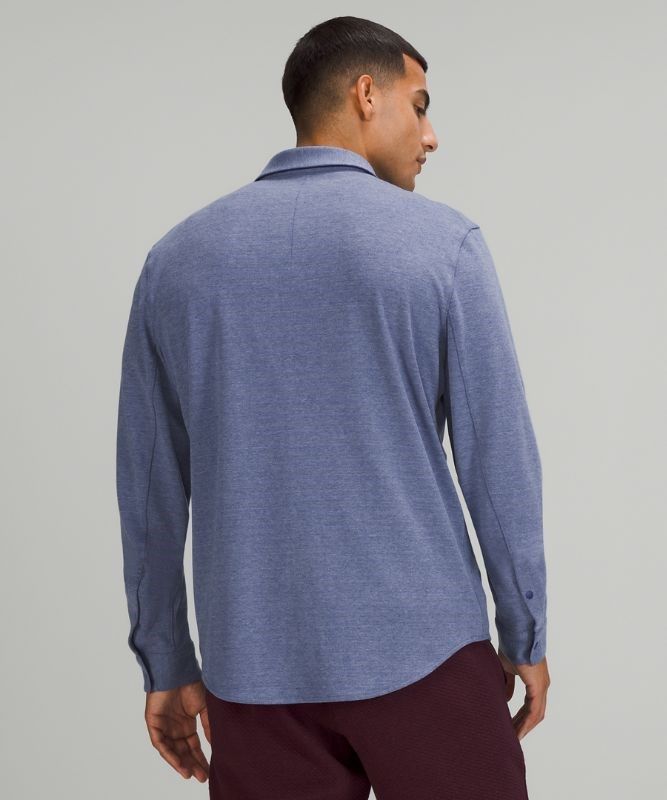 Lululemon Soft Knit Overshirt Blast Herr Heathered Larkspur | GLJP-96175