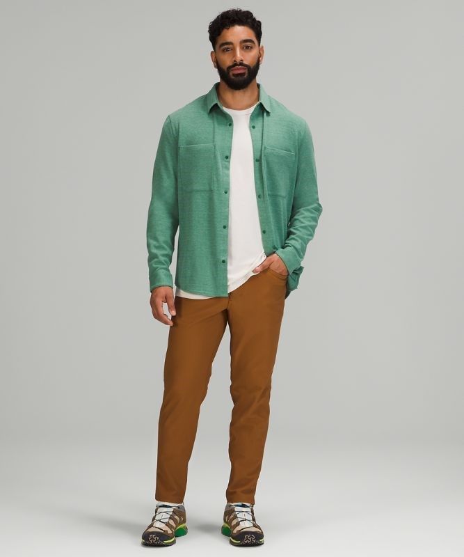 Lululemon Soft Knit Overshirt Blast Herr Gröna | FAPV-73261