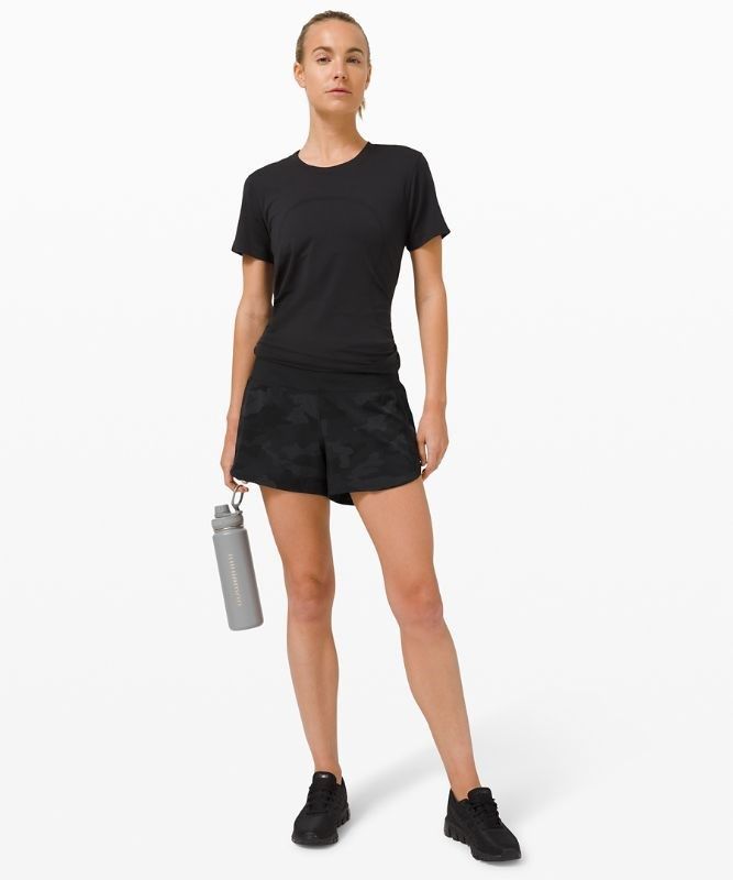 Lululemon Speed Up High-Rise Short 4 Lined Shorts Dam Camo Svarta Olika Färger Svarta | SRXJ-71048