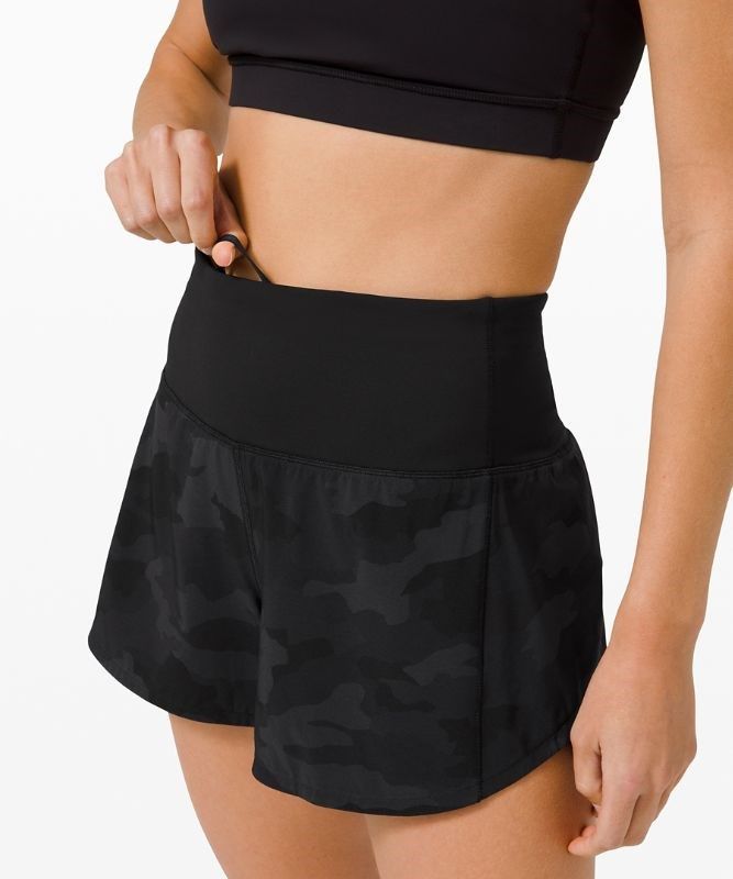 Lululemon Speed Up High-Rise Short 4 Lined Shorts Dam Camo Svarta Olika Färger Svarta | SRXJ-71048