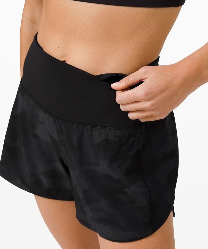 Lululemon Speed Up High-Rise Short 4 Lined Shorts Dam Camo Svarta Olika Färger Svarta | SRXJ-71048