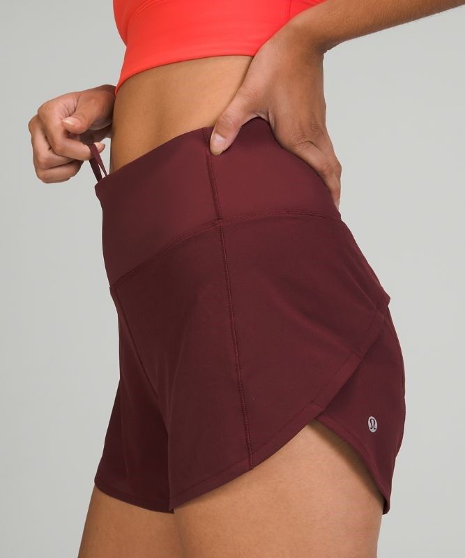 Lululemon Speed Up High-Rise Short 4 Lined Shorts Dam Röda Vinröda | RZGO-10432