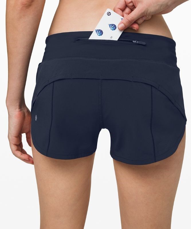 Lululemon Speed Up Low-Rise Lined Short 2.5 Shorts Dam Marinblå | TIVC-82104