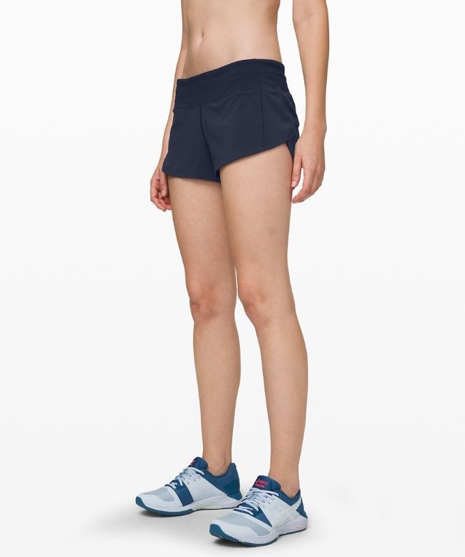 Lululemon Speed Up Low-Rise Lined Short 2.5 Shorts Dam Marinblå | TIVC-82104