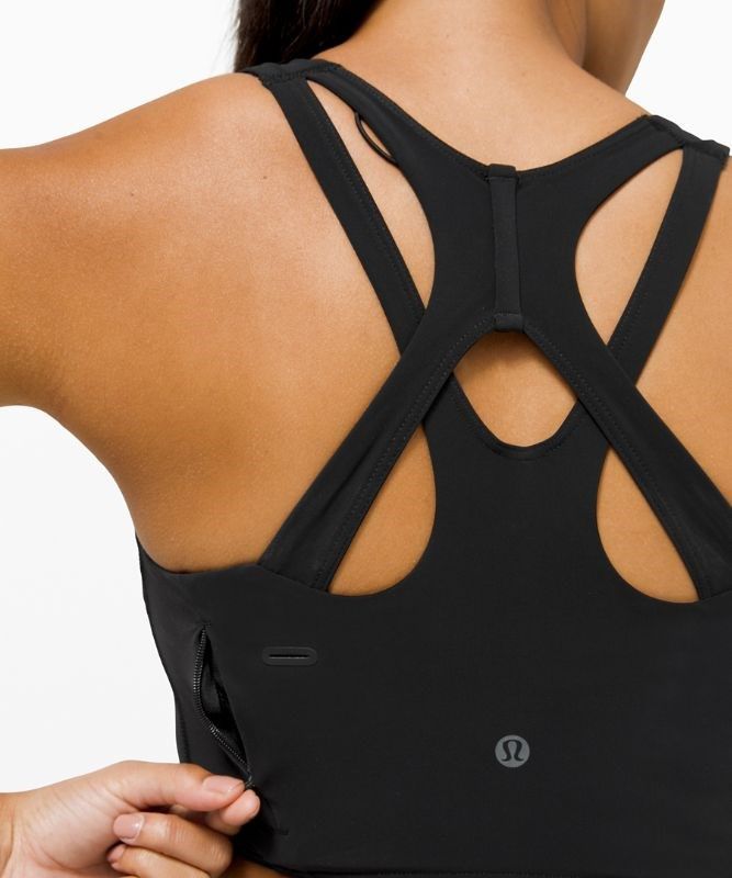 Lululemon Stash It Bra Medium Support Sport BH Dam Svarta | DLGO-90526