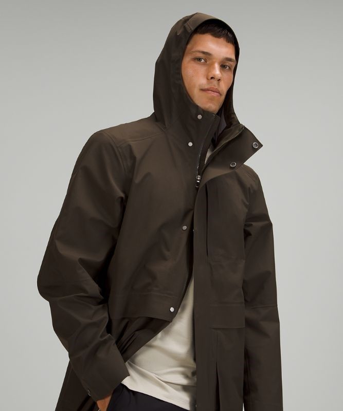 Lululemon Storm Field Trench Coat Jackor Herr Mörkolivgröna | HEGO-04396