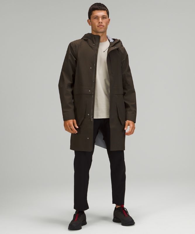 Lululemon Storm Field Trench Coat Jackor Herr Mörkolivgröna | HEGO-04396