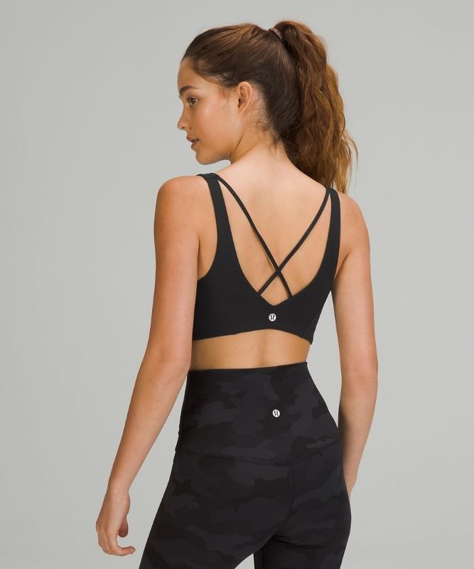 Lululemon Strappy Nulu Yoga Bra Light Support, C/D Cup Sport BH Dam Svarta | BLCN-69512