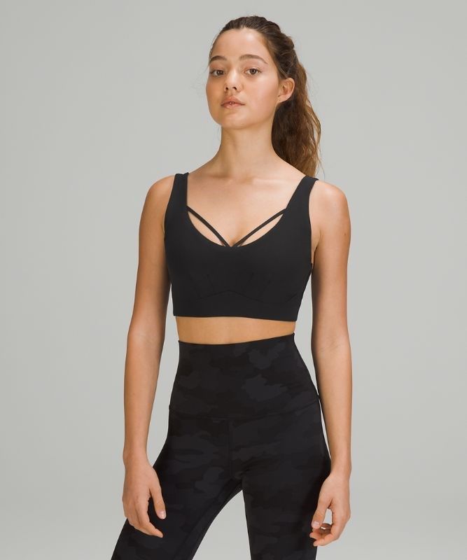 Lululemon Strappy Nulu Yoga Bra Light Support, C/D Cup Sport BH Dam Svarta | BLCN-69512