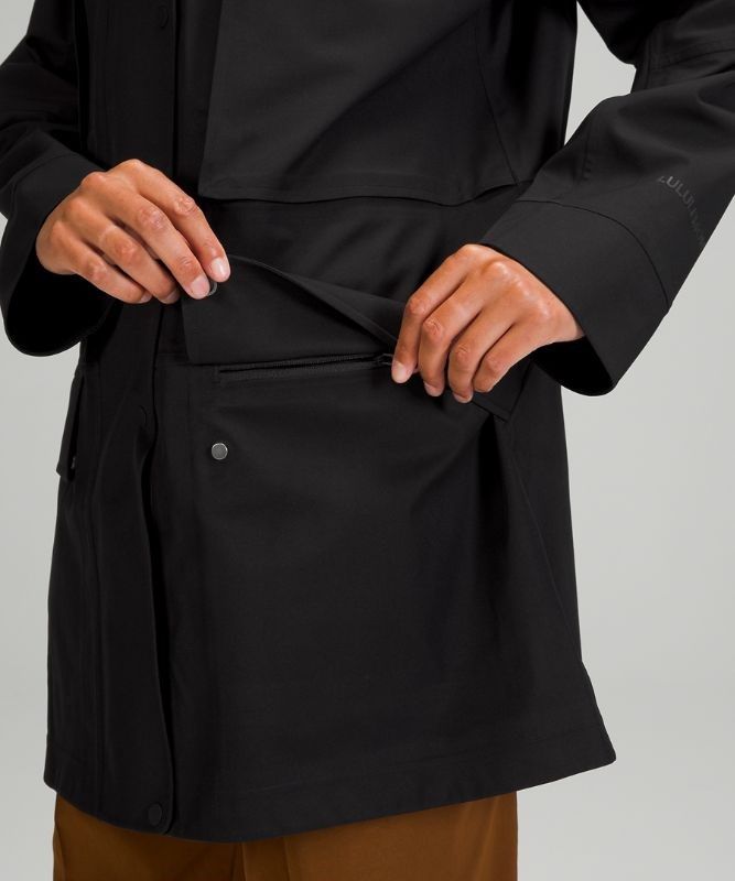 Lululemon StretchSeal Relaxed-Fit Long Rain Jacket Jackor Dam Svarta | WORL-74251