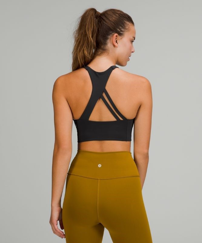 Lululemon Strong Lines Bra Medium Support Sport BH Dam Svarta | IZVN-81207