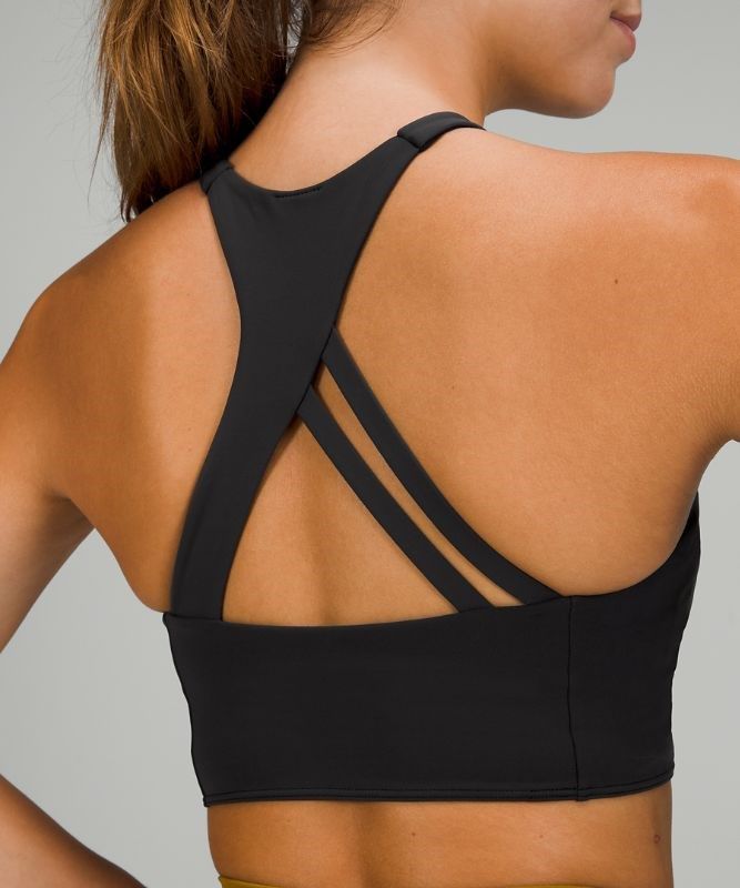 Lululemon Strong Lines Bra Medium Support Sport BH Dam Svarta | IZVN-81207