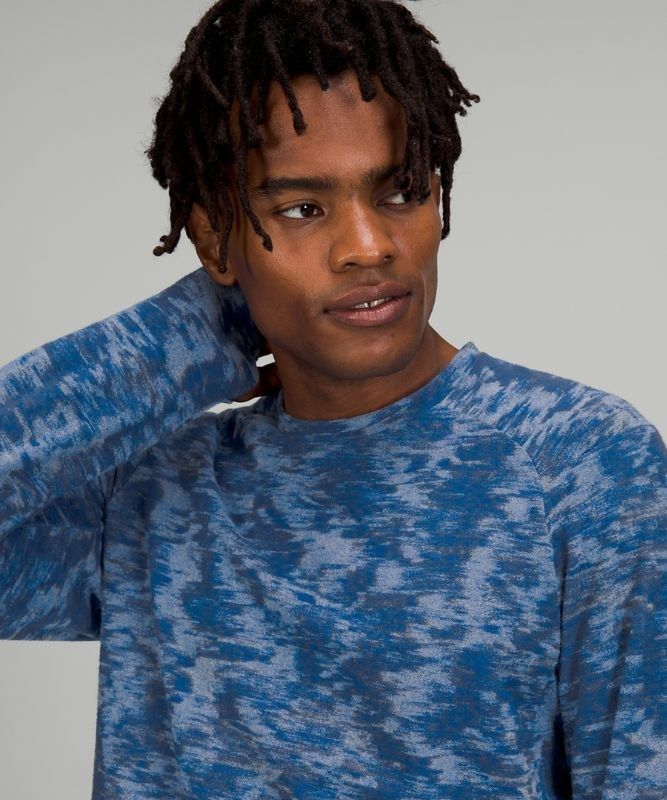 Lululemon Surge Warm Crew Blast Herr Blå | IJGT-59718