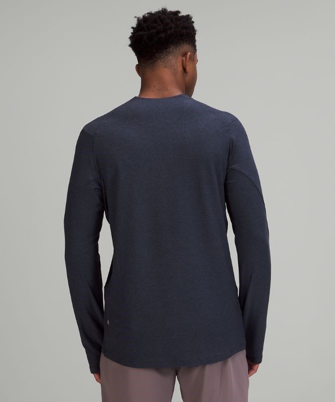 Lululemon Surge Warm Crew Tröjor Herr Marinblå Svarta | VYAQ-06483