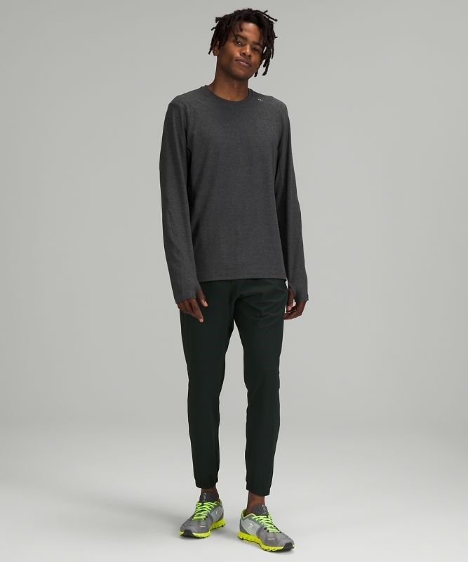 Lululemon Surge Warm Crew Tröjor Herr Mörkgrå Svarta | YGEL-70369