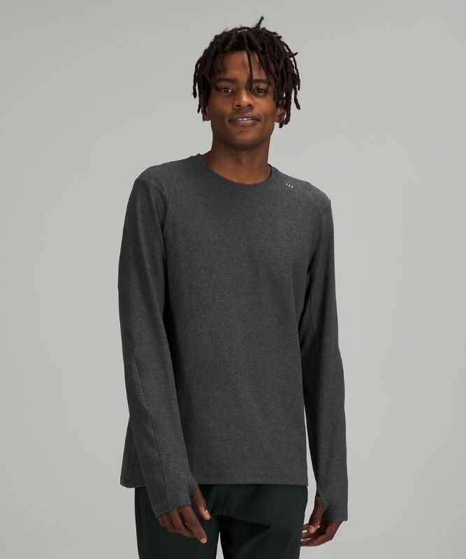 Lululemon Surge Warm Crew Tröjor Herr Mörkgrå Svarta | YGEL-70369