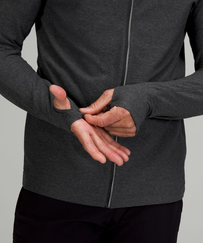 Lululemon Surge Warm Full Zip Jackor Herr Mörkgrå Svarta | PHLA-37640