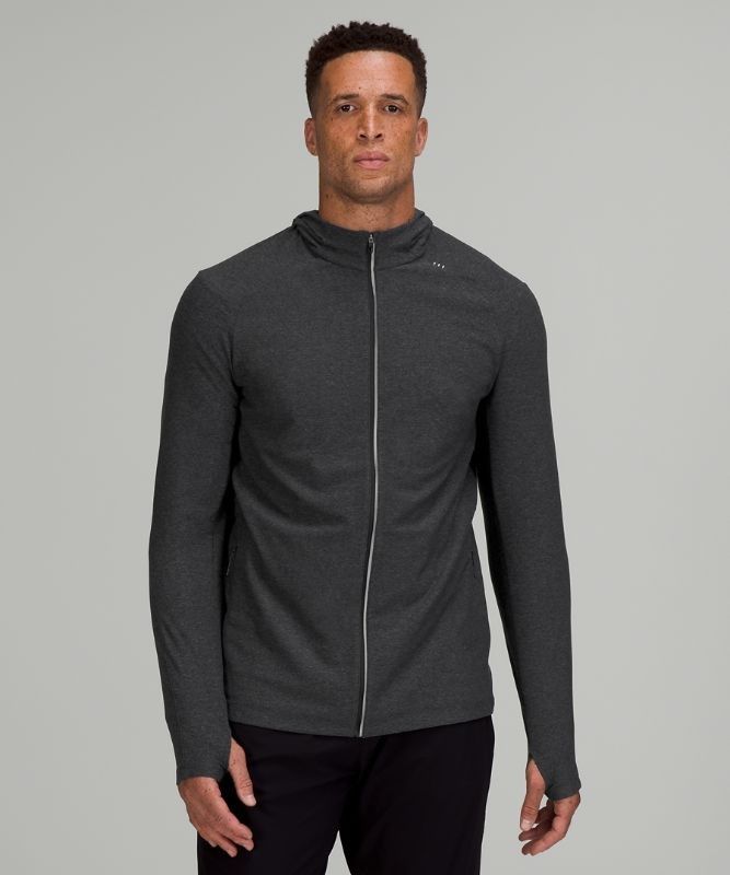 Lululemon Surge Warm Full Zip Jackor Herr Mörkgrå Svarta | PHLA-37640