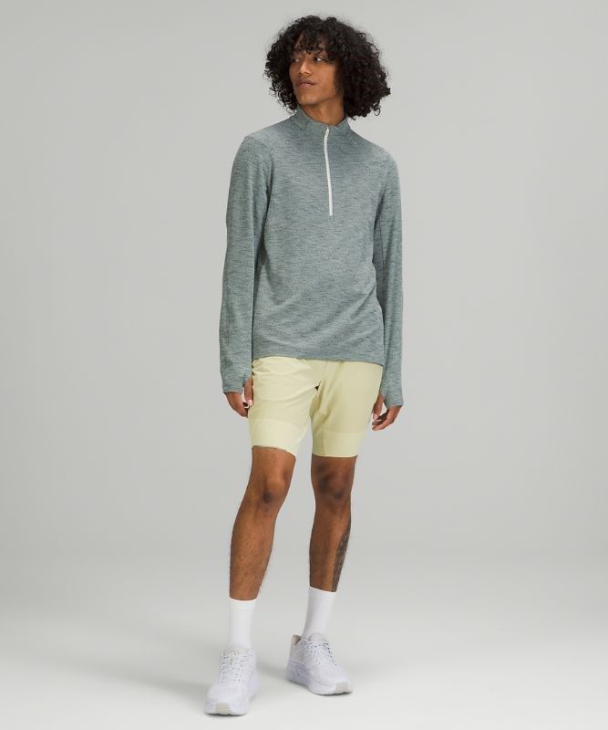Lululemon Surge Warm Half-Zip Tröjor Herr Mintgröna Vita | HULC-18479