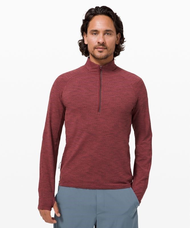 Lululemon Surge Warm Half-Zip Tröjor Herr Röda | WZLC-98240