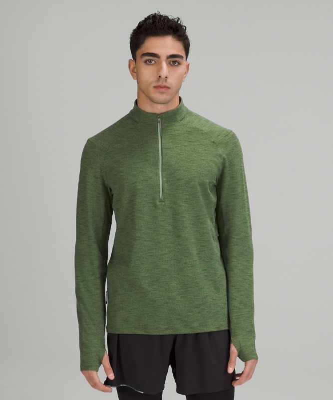Lululemon Surge Warm Half-Zip Tröjor Herr Gröna Citron | WCMK-62430