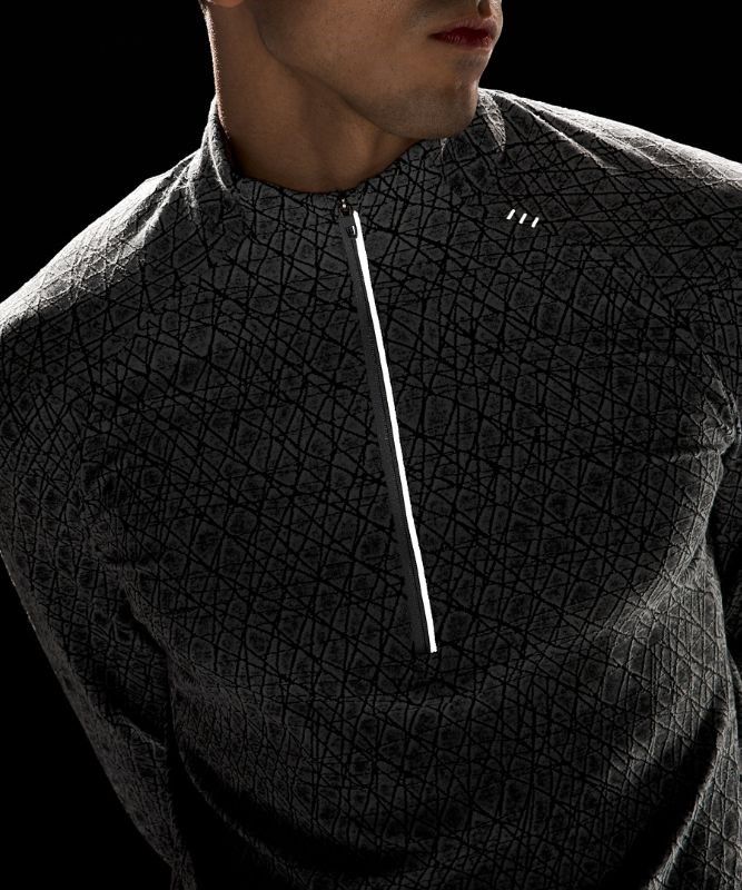 Lululemon Surge Warm Half Zip Tröjor Herr Grå Svarta | RAND-30645