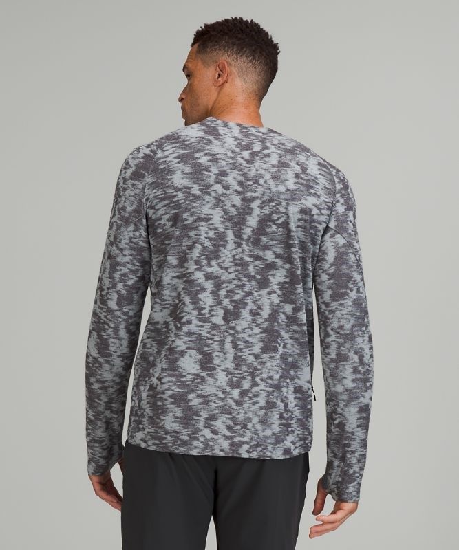 Lululemon Surge Warm Long Sleeve Shirt Blast Herr Grå Svarta Grå | SCAG-83906