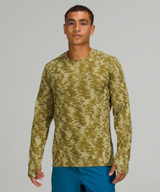 Lululemon Surge Warm Long Sleeve Shirt Blast Herr Gröna | QIKC-30625