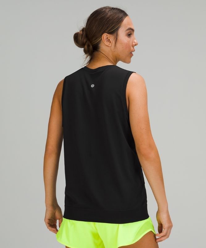 Lululemon Swiftly Breathe Muscle Tank Top Blast Dam Svarta Svarta | CZUF-04756