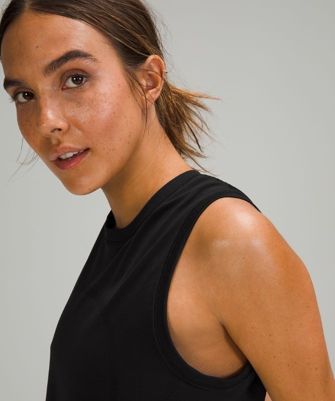 Lululemon Swiftly Breathe Muscle Tank Top Blast Dam Svarta Svarta | CZUF-04756