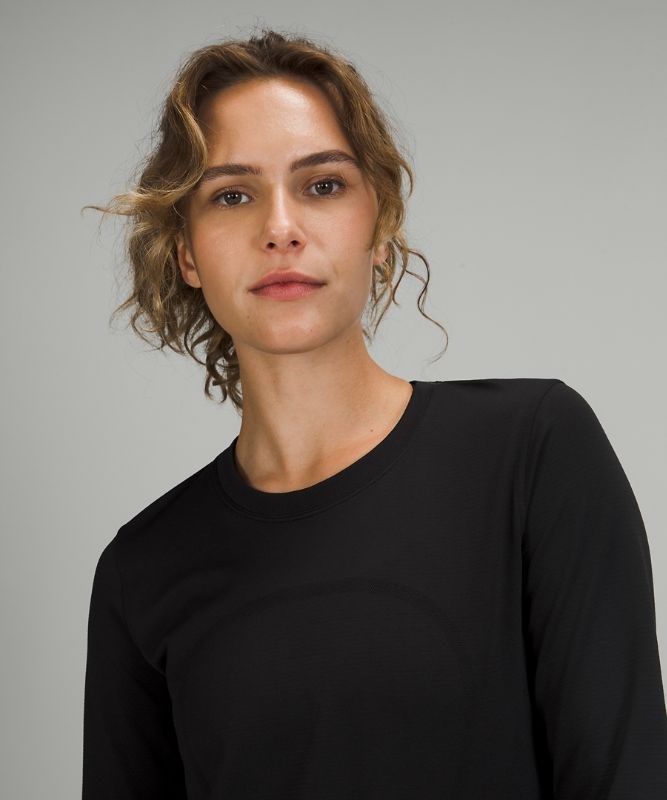 Lululemon Swiftly Relaxed Long Sleeve Blast Dam Svarta Svarta | BFXL-46783