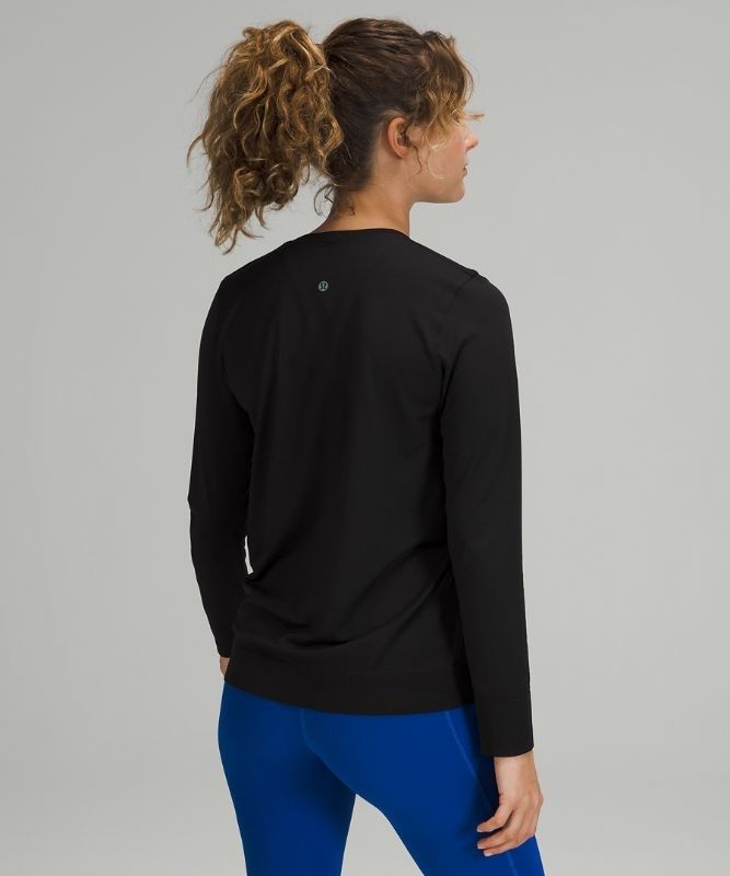 Lululemon Swiftly Relaxed Long Sleeve Blast Dam Svarta Svarta | BFXL-46783