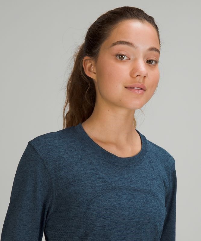 Lululemon Swiftly Relaxed Long Sleeve Blast Dam Marinblå Blå | WKOY-85271