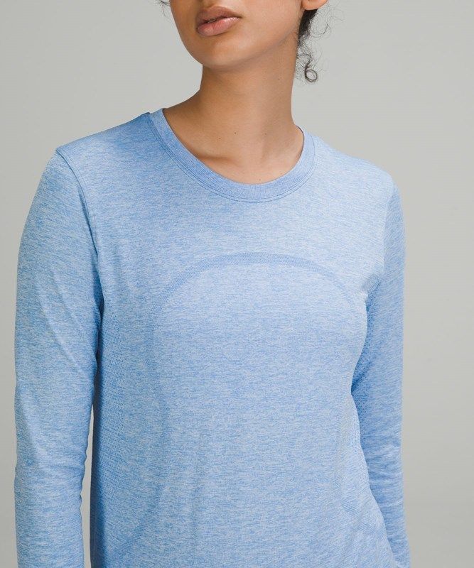 Lululemon Swiftly Relaxed Long Sleeve Blast Dam Blå Vita | WETK-08135
