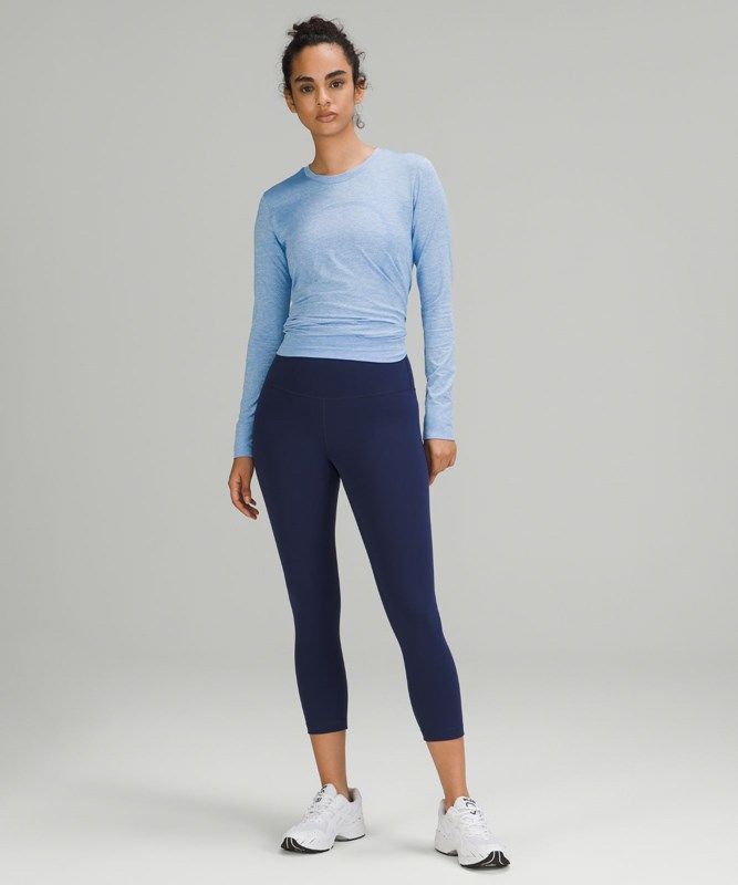 Lululemon Swiftly Relaxed Long Sleeve Blast Dam Blå Vita | WETK-08135