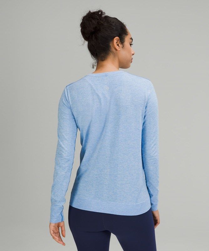 Lululemon Swiftly Relaxed Long Sleeve Blast Dam Blå Vita | WETK-08135
