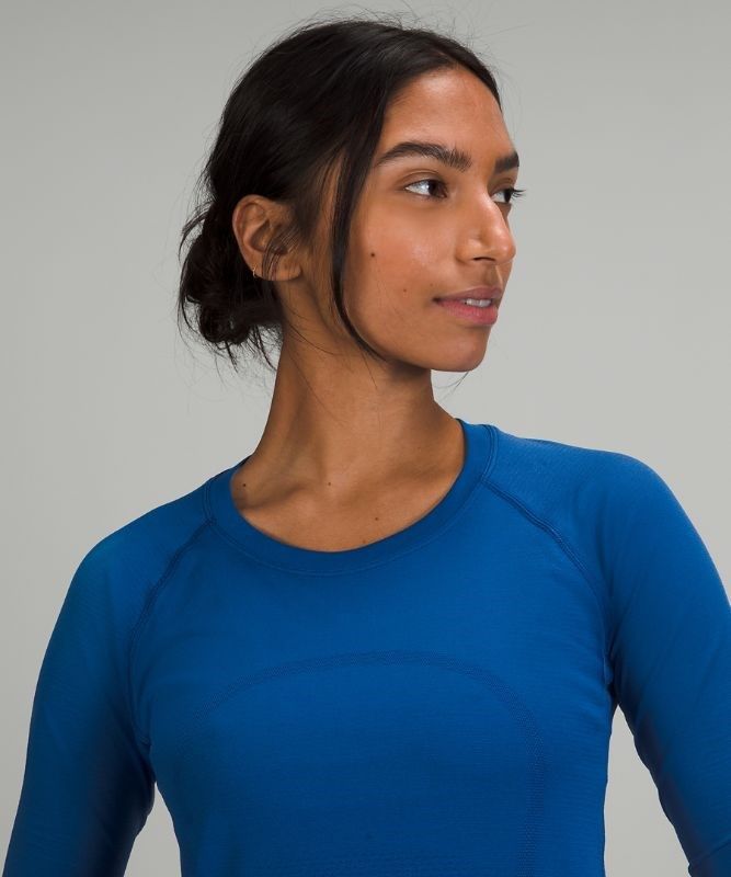 Lululemon Swiftly Tech LS 2.0 Race Blast Dam Blå Blå | AYNW-57860