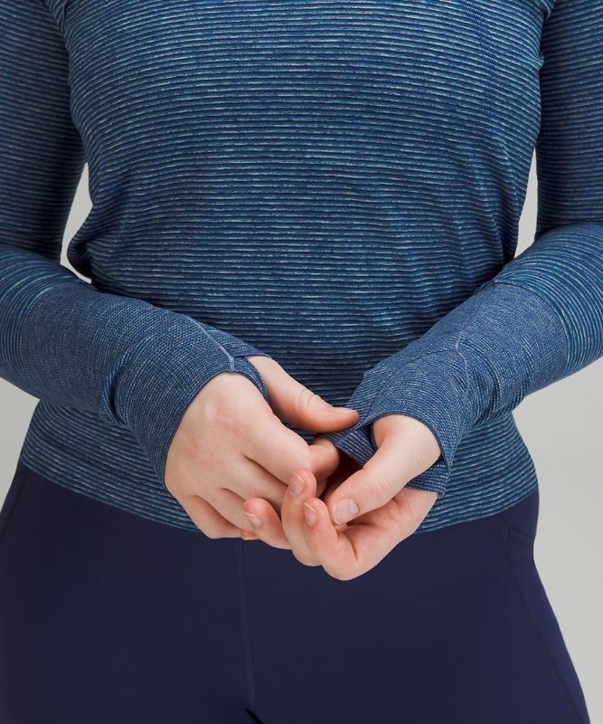 Lululemon Swiftly Tech LS 2.0 Race Blast Dam Blå Turkos Gröna Svarta | UCJL-59710